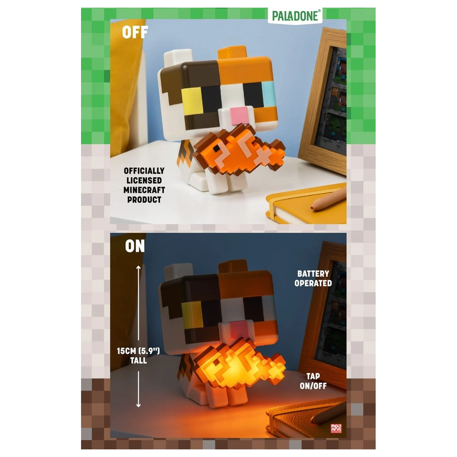 Minecraft GloBuddies Svetelná mačka 15 cm produktová fotografia