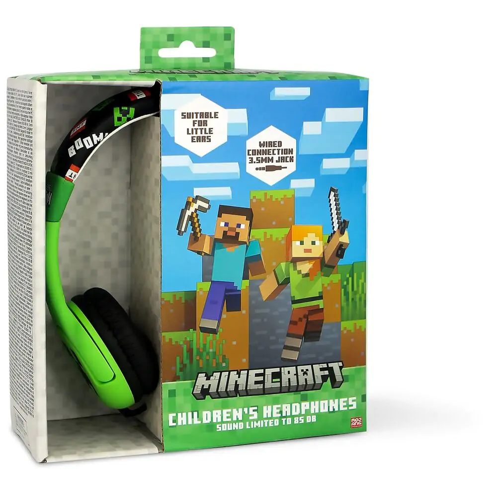 Minecraft detské slúchadlá produktová fotografia