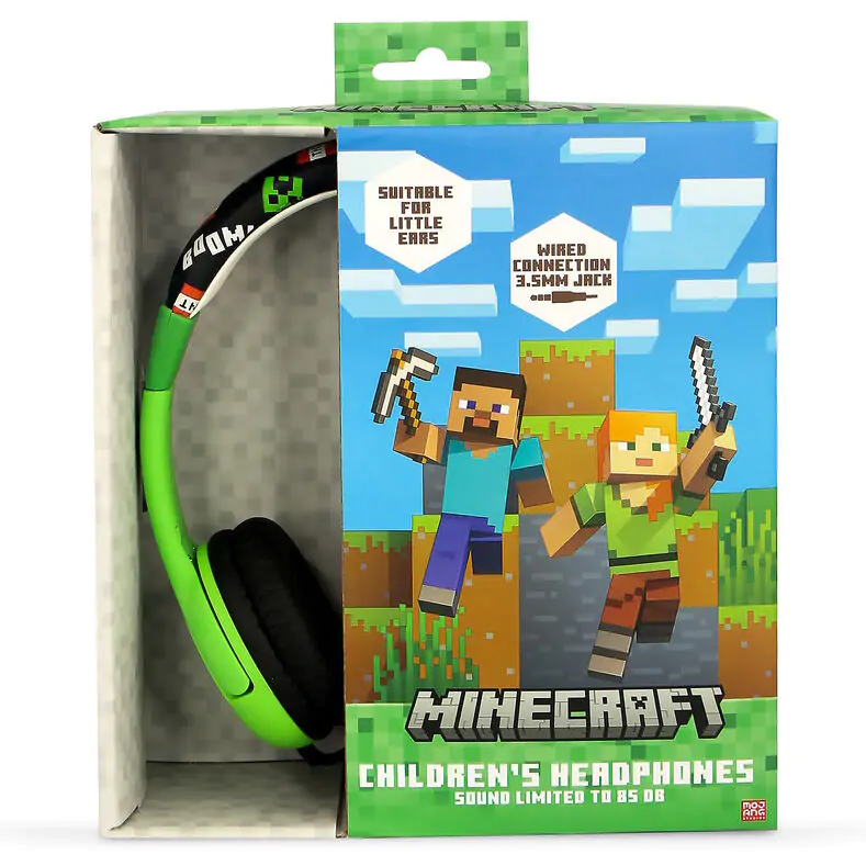 Minecraft detské slúchadlá produktová fotografia