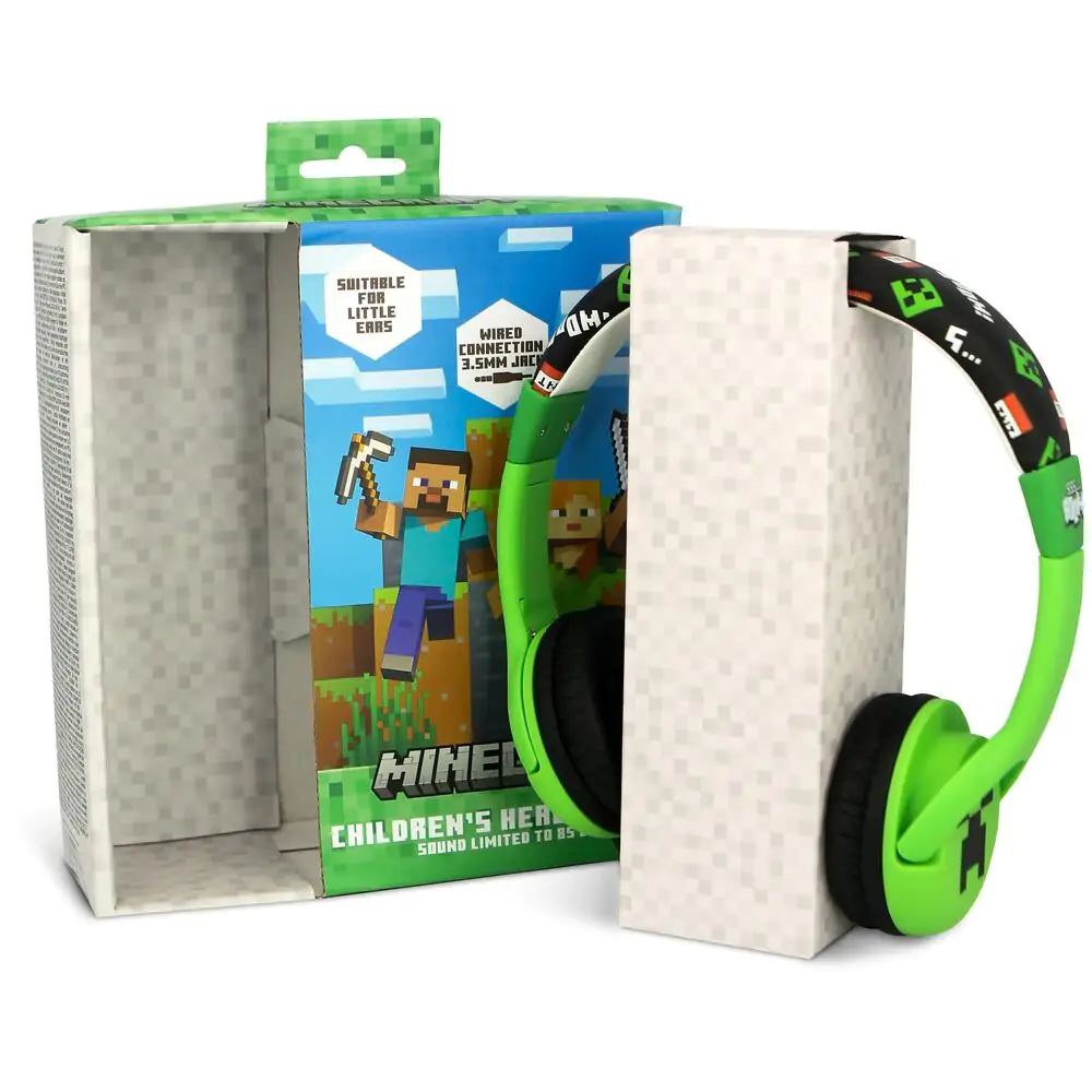Minecraft detské slúchadlá produktová fotografia