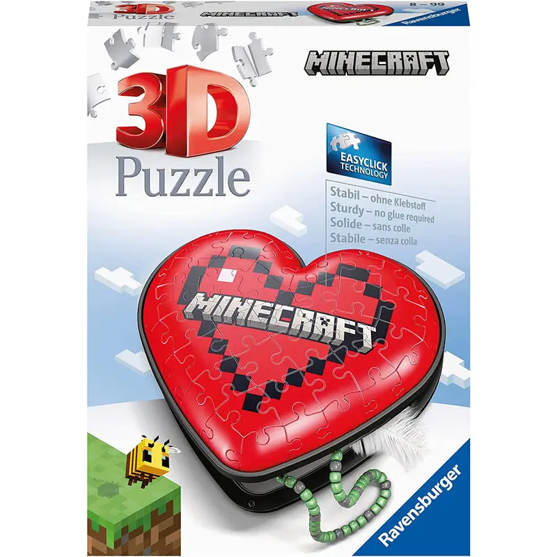 Minecraft Srdce 3D puzzle 54 kusov produktová fotografia