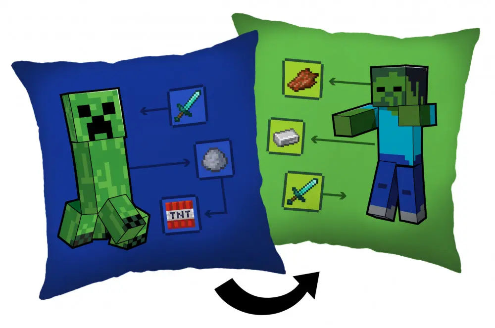 Minecraft How to Creeper vankúš, dekoračný vankúš 40*40 cm produktová fotografia