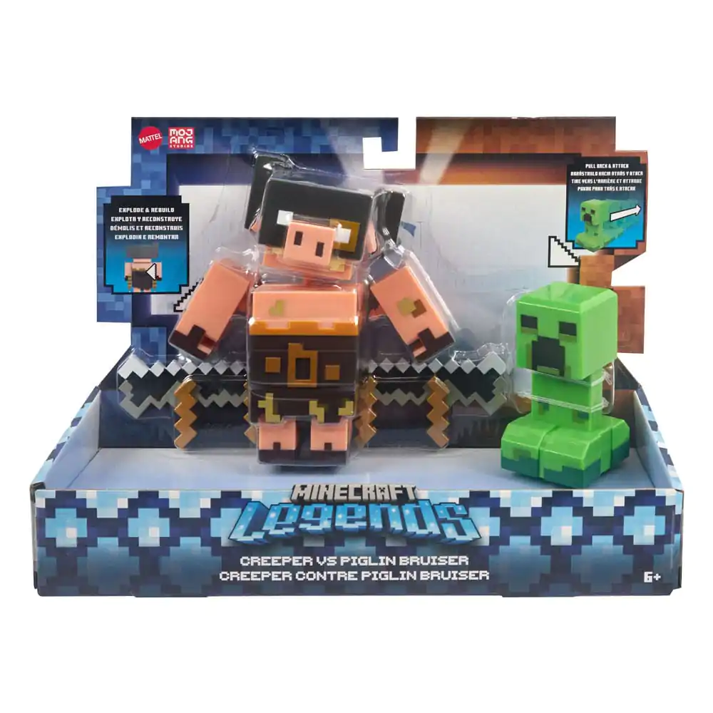 Minecraft Legends Akčná Figúrka 2-Pack Creeper vs Piglin Bruiser 8 cm produktová fotografia