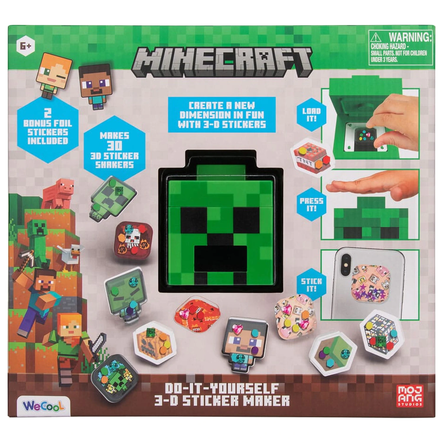 Minecraft 3D výrobca nálepiek produktová fotografia