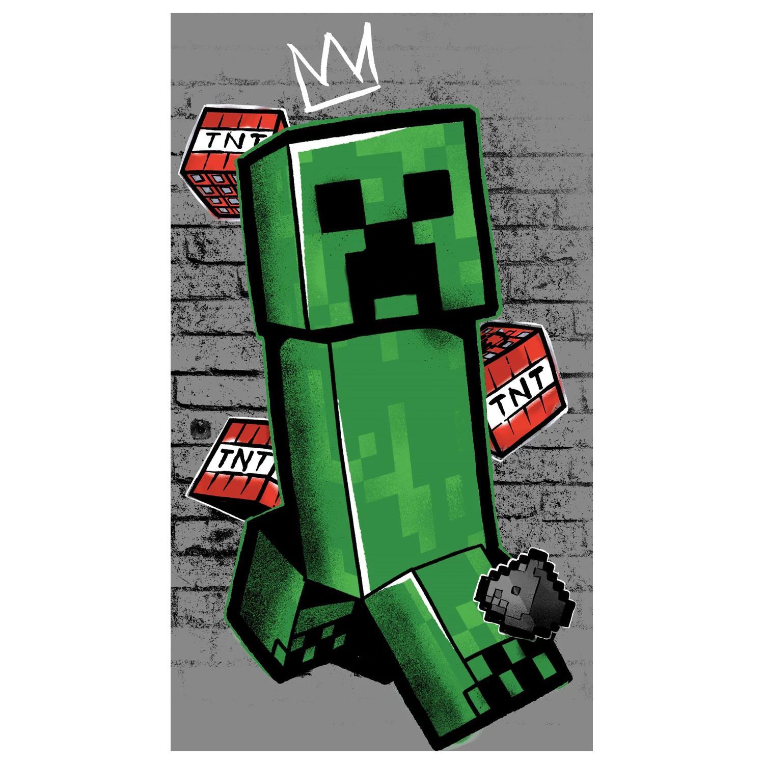 Minecraft Metro Art Creeper sivý uterák produktová fotografia