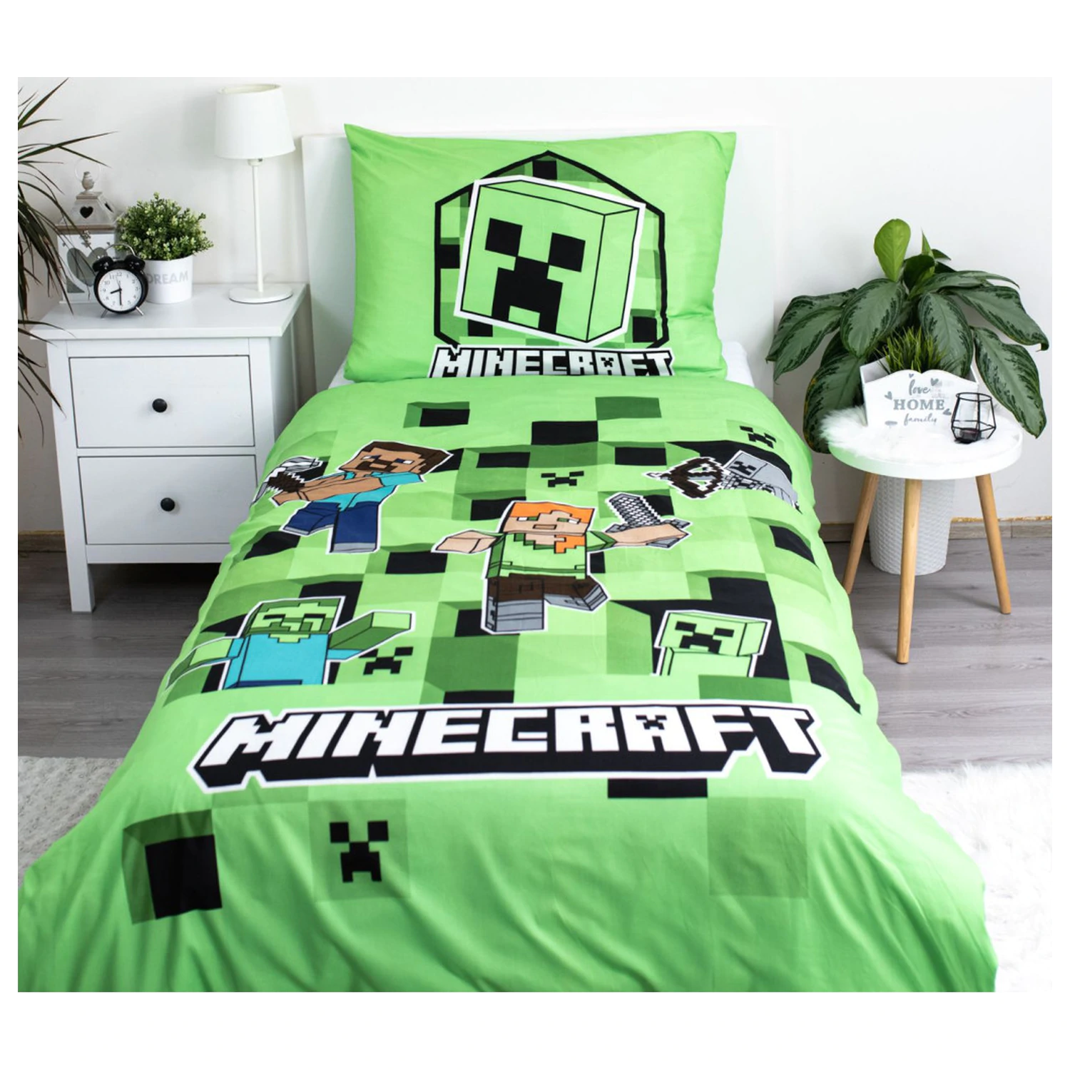 Minecraft Out of the Box mikrovláknová obliečka na paplón produktová fotografia