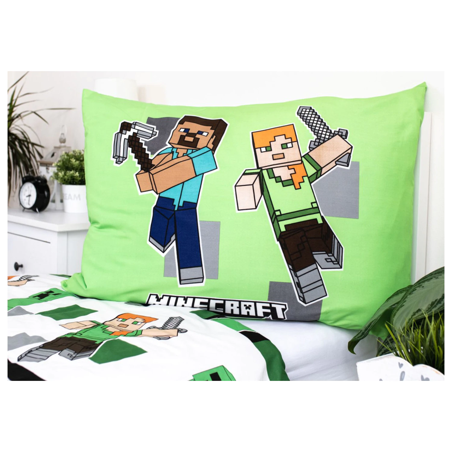 Minecraft Out of the Box mikrovláknová obliečka na paplón produktová fotografia