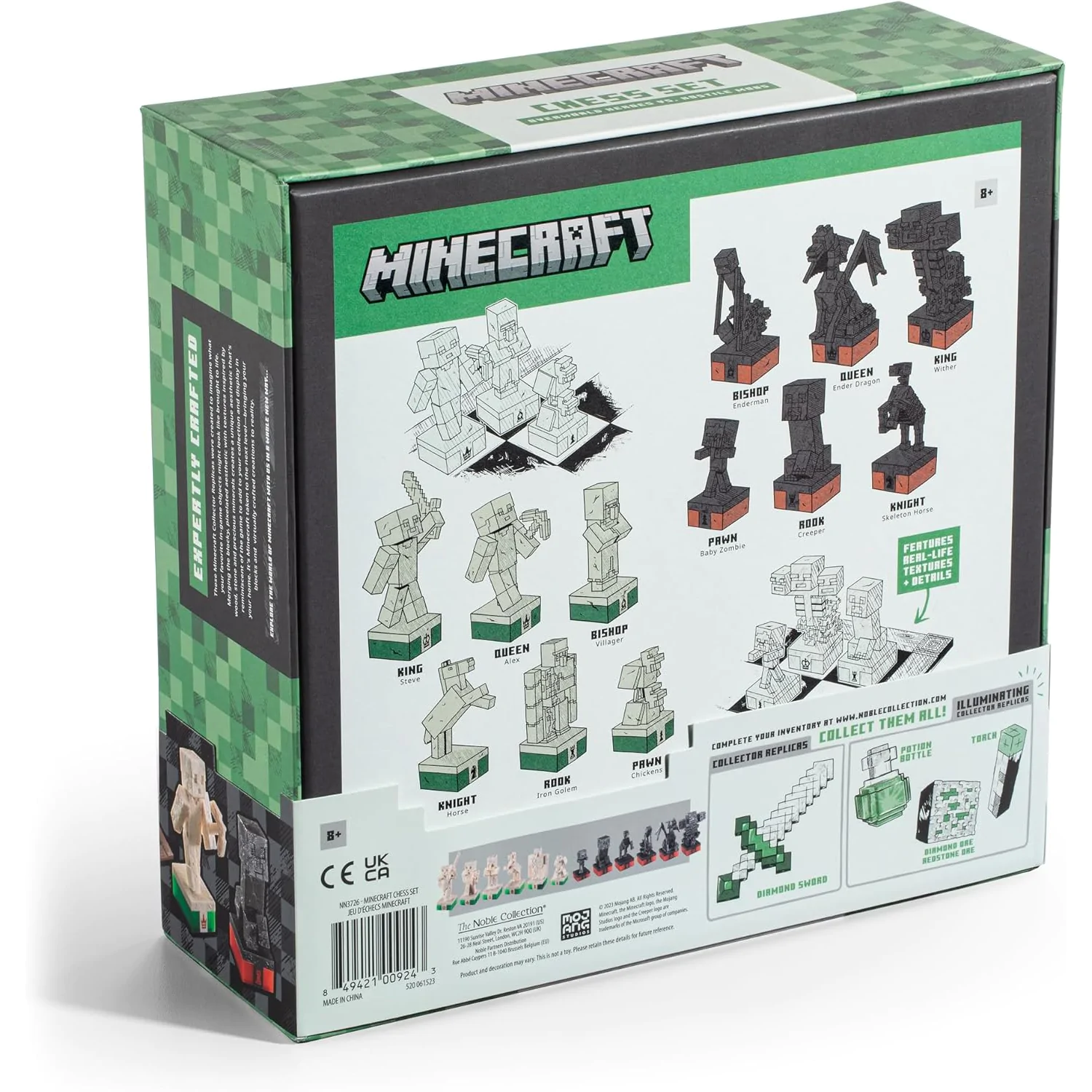 Šachová súprava Minecraft Overworld Heroes vs. Hostile Mobs produktová fotografia