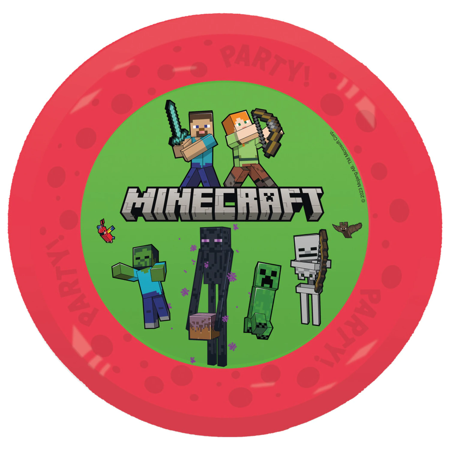 Minecraft Party mikro prémiová plastová plochá tanierová 4-dielna súprava 21 cm produktová fotografia