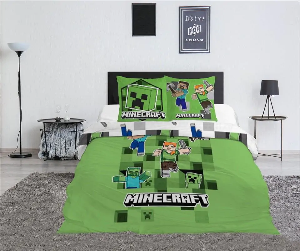 Minecraft policotton obliečka na perinu posteľ 135cm produktová fotografia