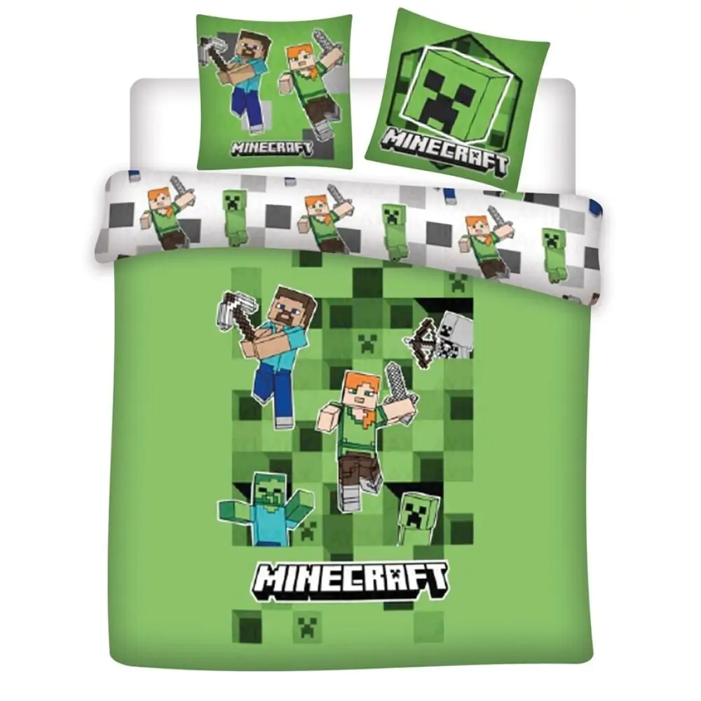 Minecraft policotton obliečka na perinu posteľ 135cm produktová fotografia