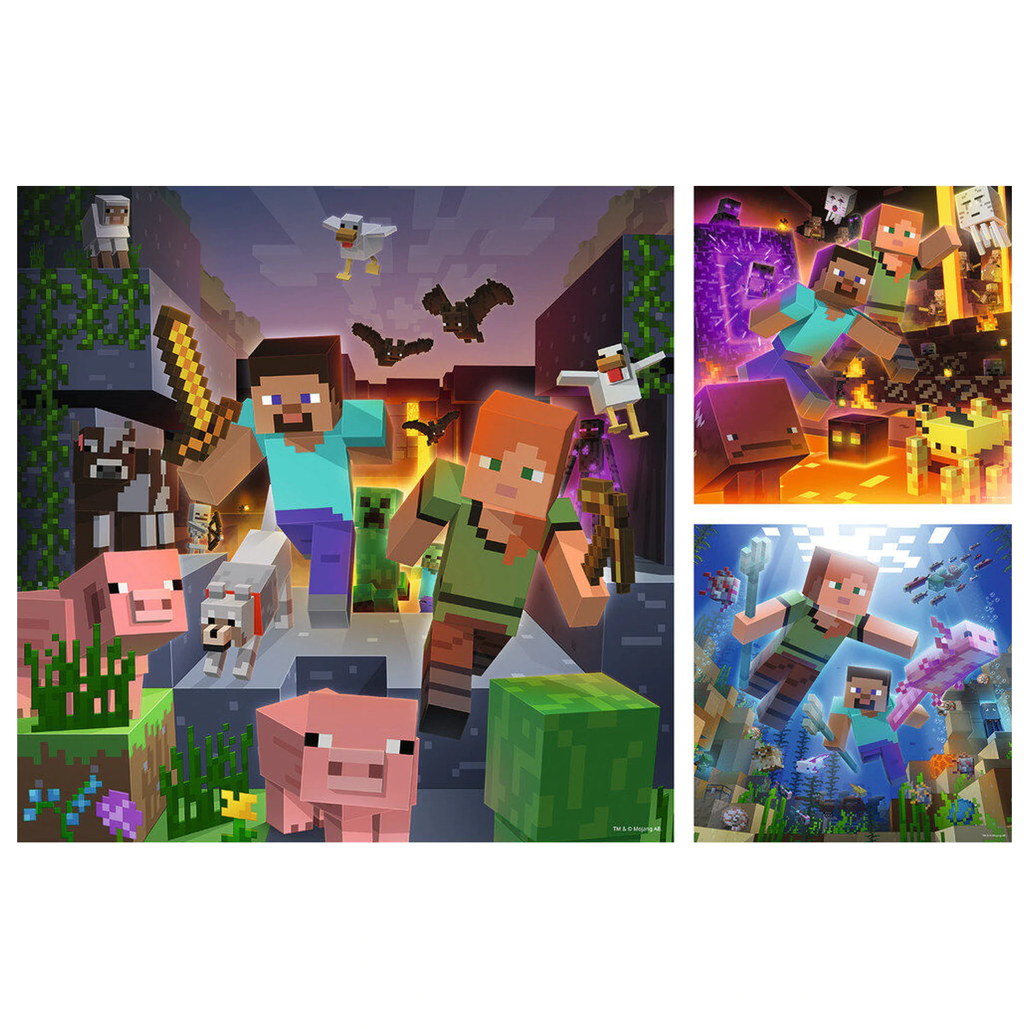 Minecraft puzzle 3x49ks produktová fotografia