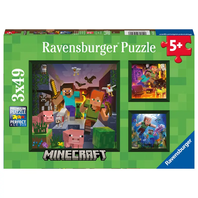 Minecraft puzzle 3x49ks produktová fotografia