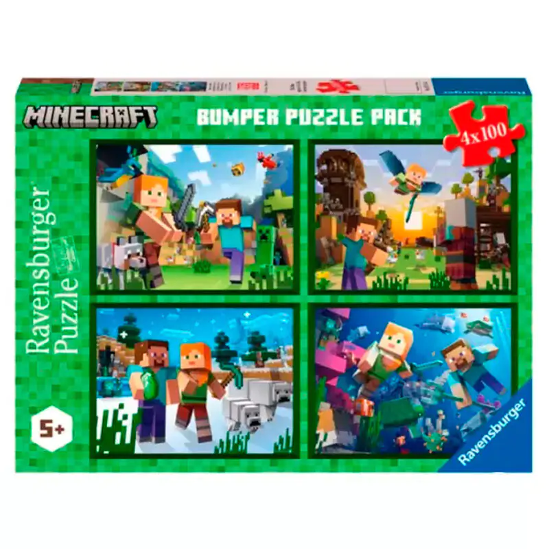Minecraft puzzle 4 x 100 dielikov produktová fotografia