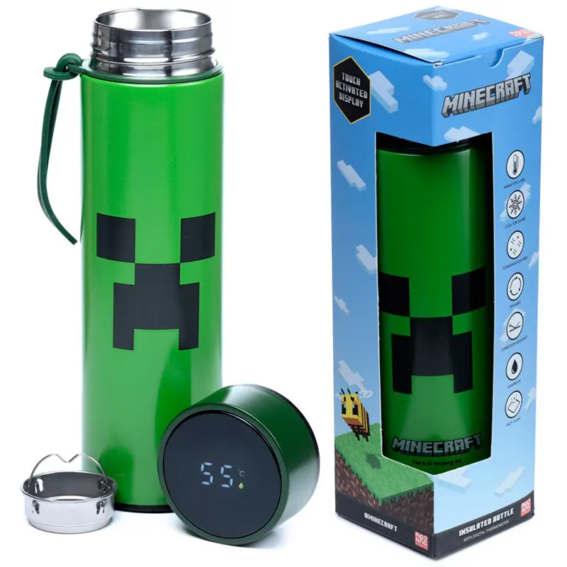 Minecraft  termosová nerezová fľaša s teplomerom 450ml termékfotó