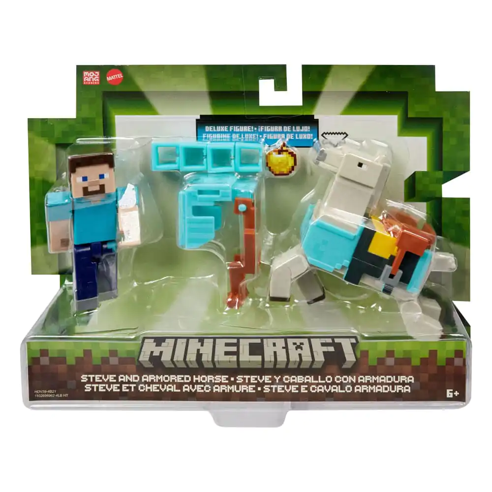 Minecraft akčná figúrka 2-Pack Steve & Armored Horse 8 cm produktová fotografia