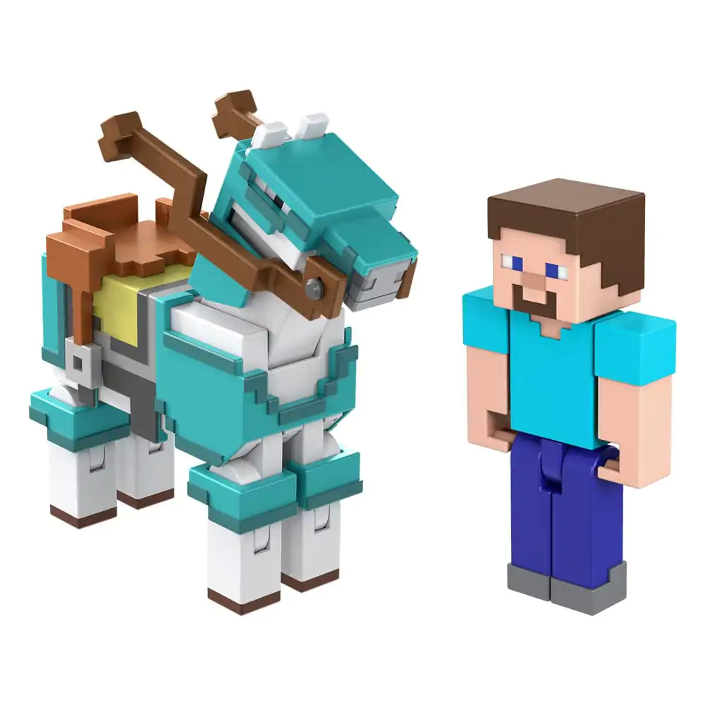 Minecraft akčná figúrka 2-Pack Steve & Armored Horse 8 cm produktová fotografia
