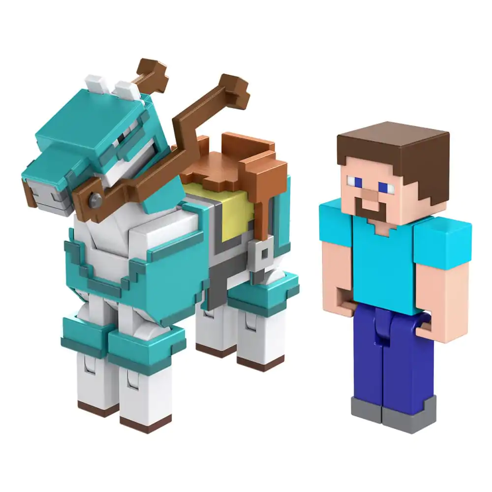 Minecraft akčná figúrka 2-Pack Steve & Armored Horse 8 cm produktová fotografia