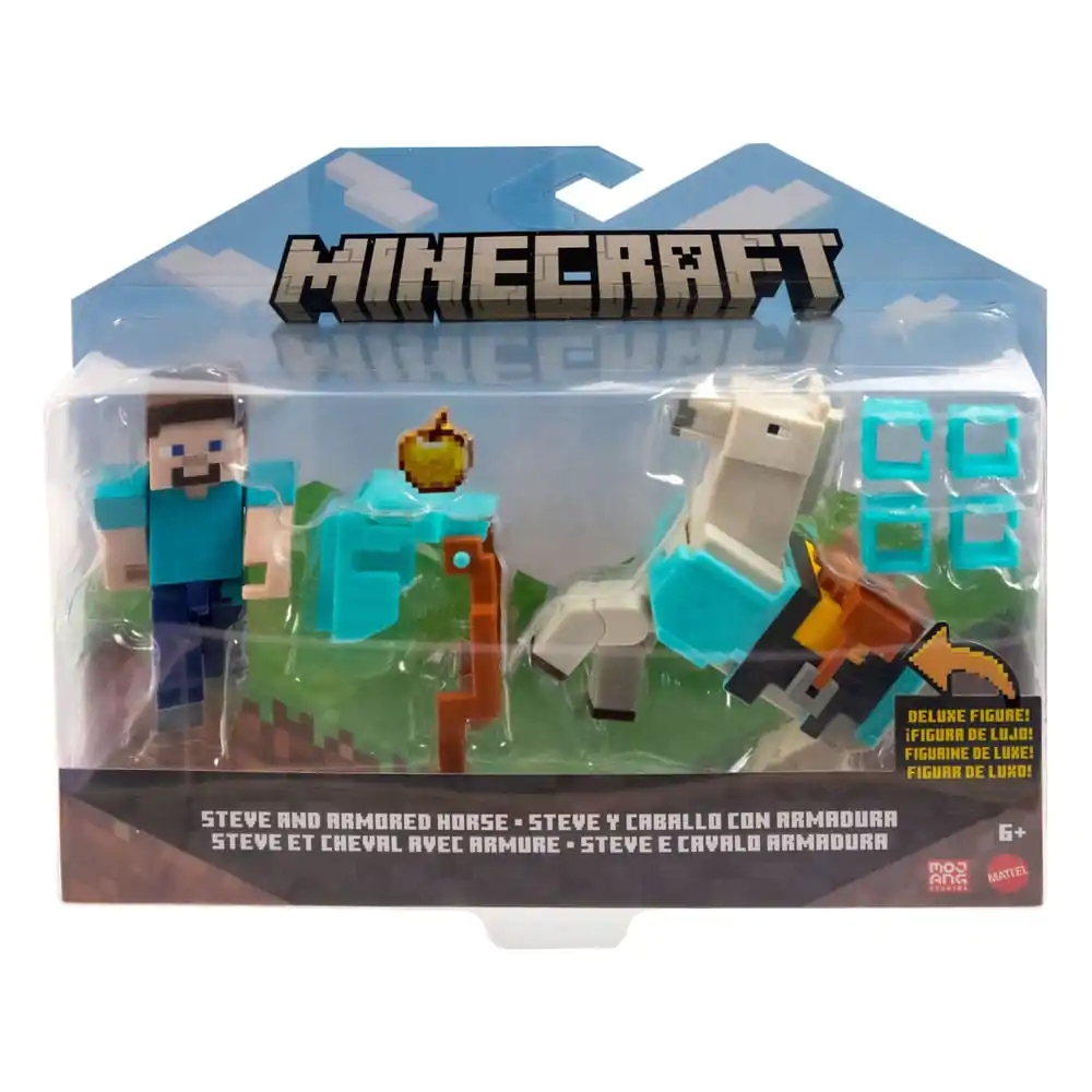 Minecraft akčná figúrka 2-Pack Steve & Armored Horse 8 cm produktová fotografia