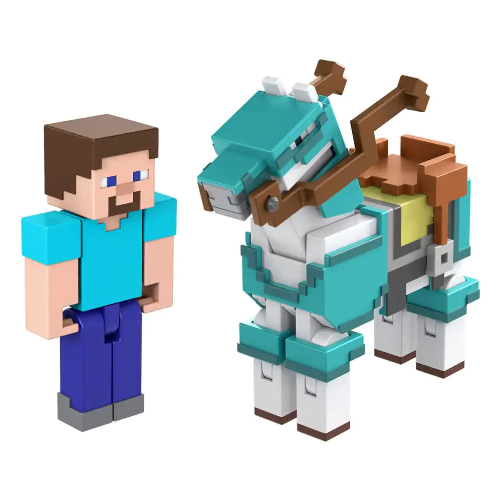 Minecraft akčná figúrka 2-Pack Steve & Armored Horse 8 cm produktová fotografia