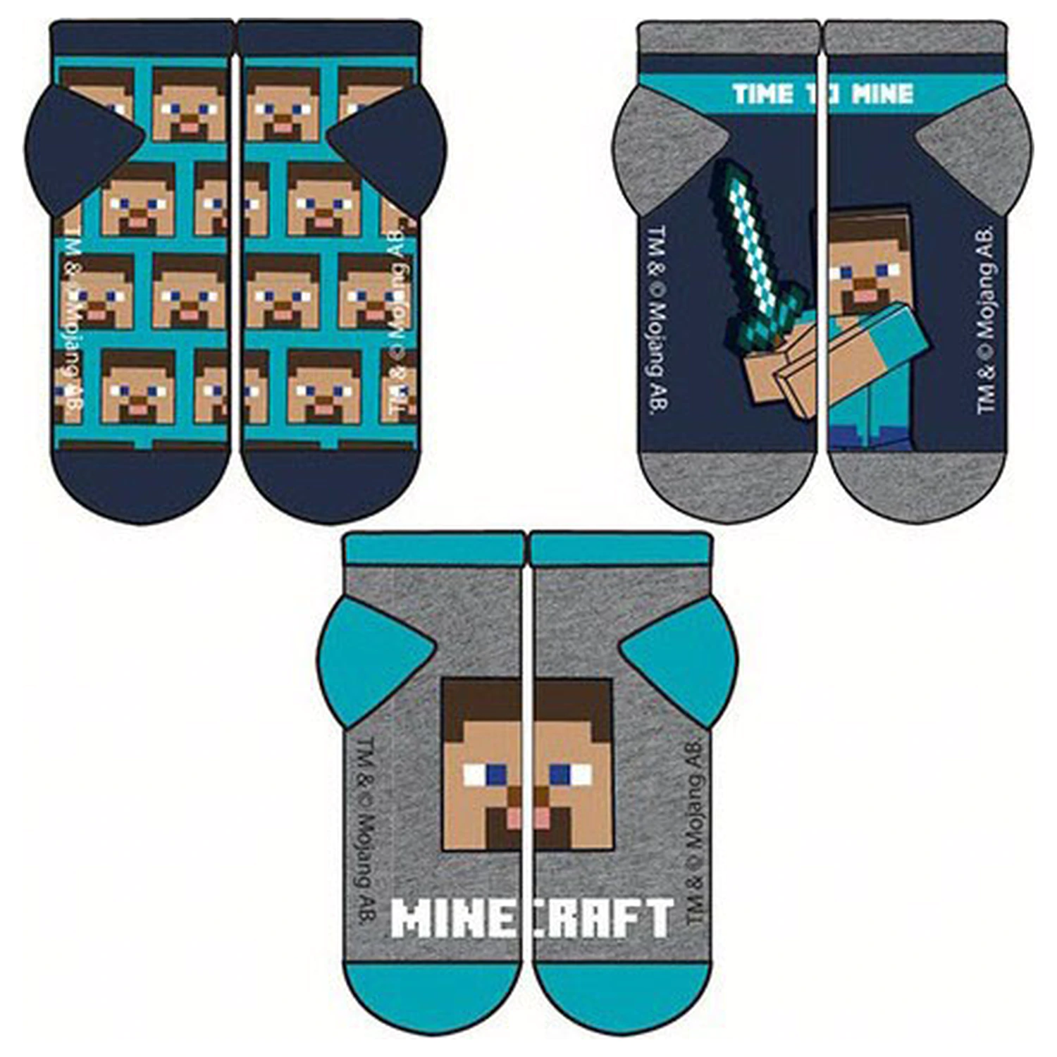 Minecraft Time detské tajné ponožky 27/30 produktová fotografia