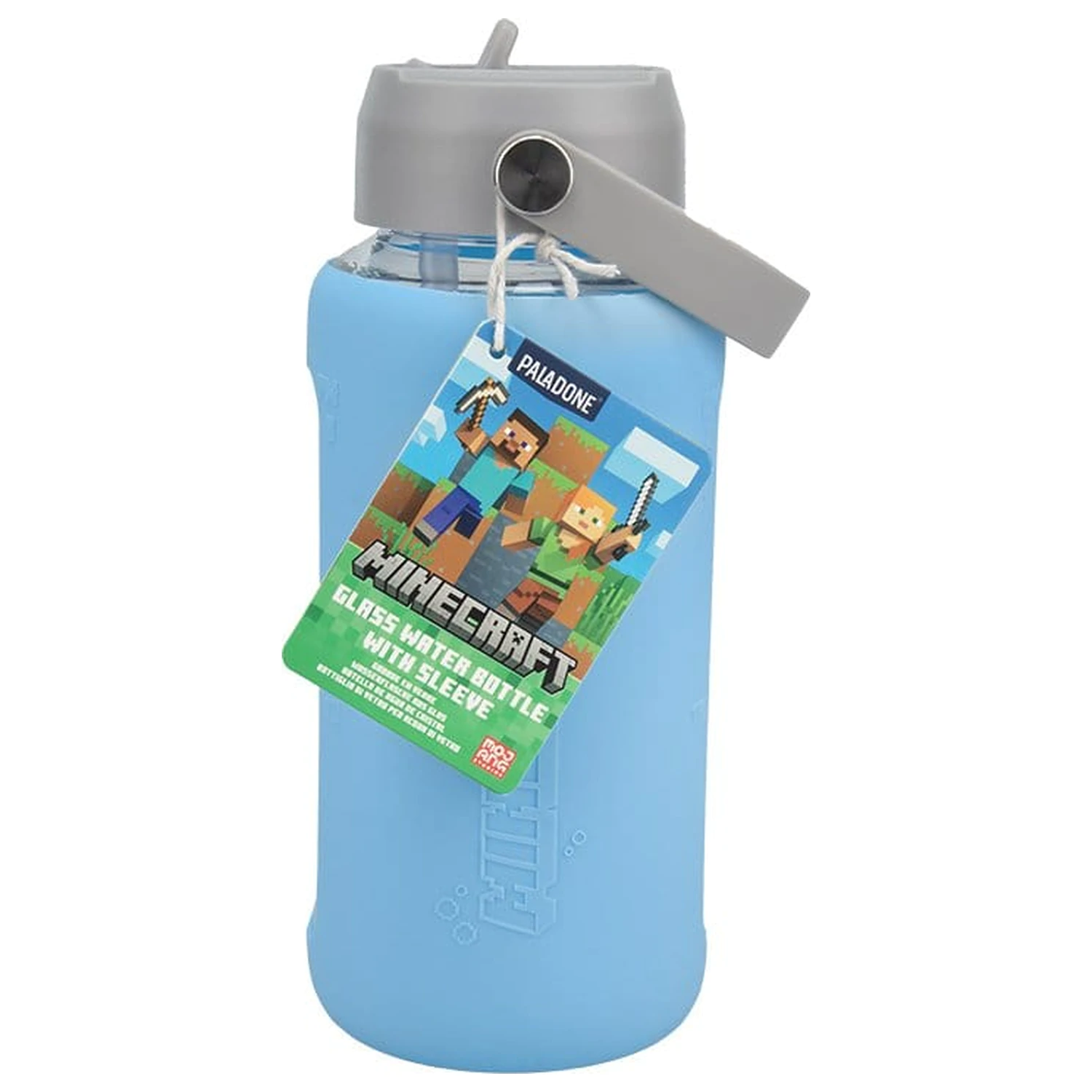 Minecraft sklenená fľaša na vodu s puzdrom produktová fotografia