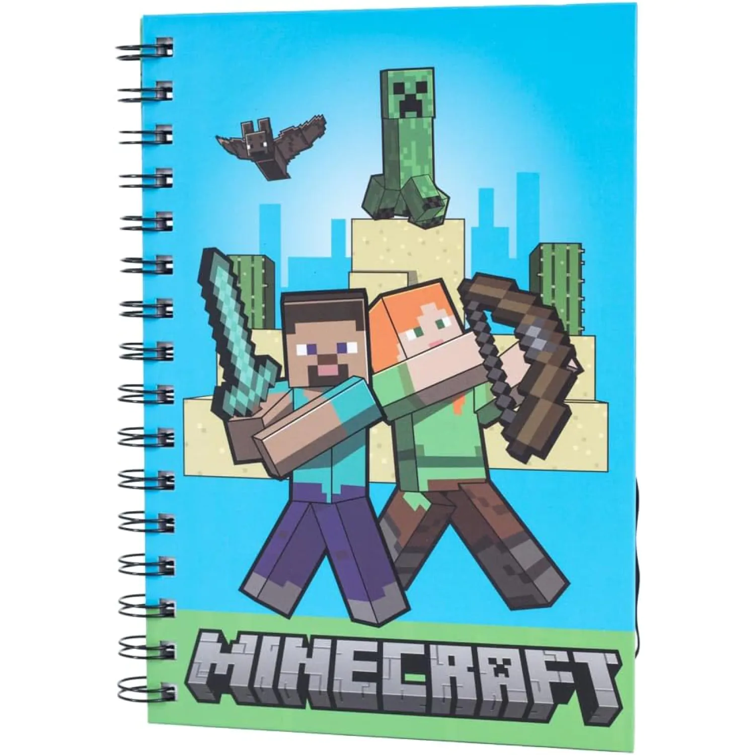 Minecraft špirálový zápisník A5 produktová fotografia