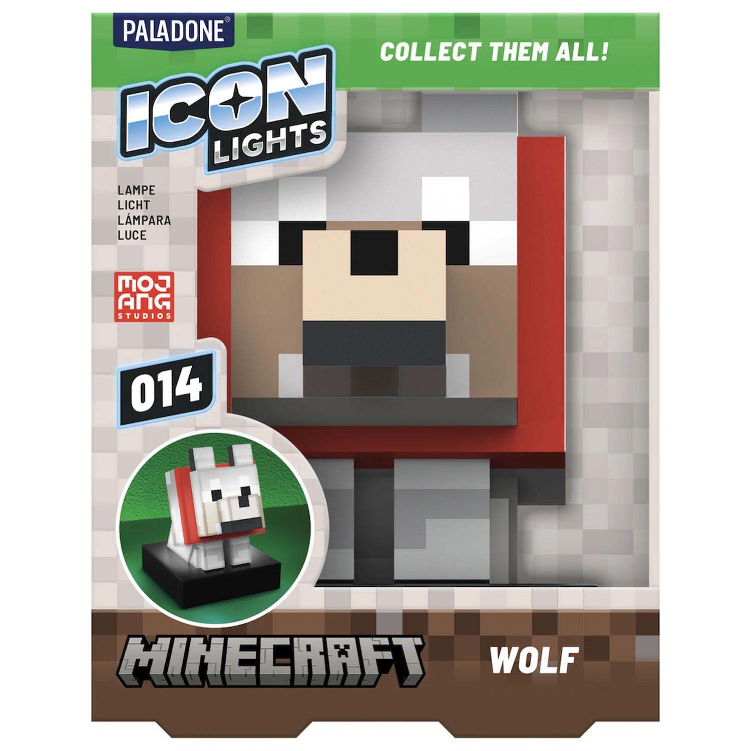 Minecraft Wolf Ikonová Lampa produktová fotografia