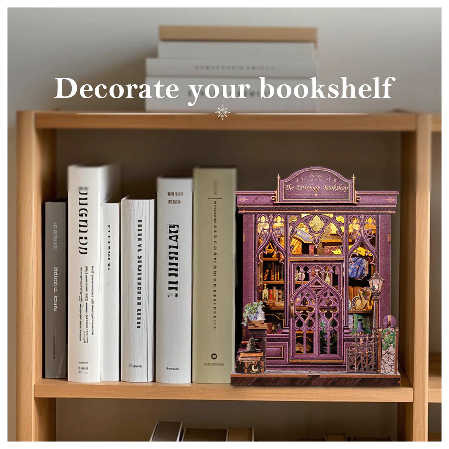 Miniatúrny domček DIY Astrology Bookshop 155 kusov + LED svetelná stavebnica produktová fotografia