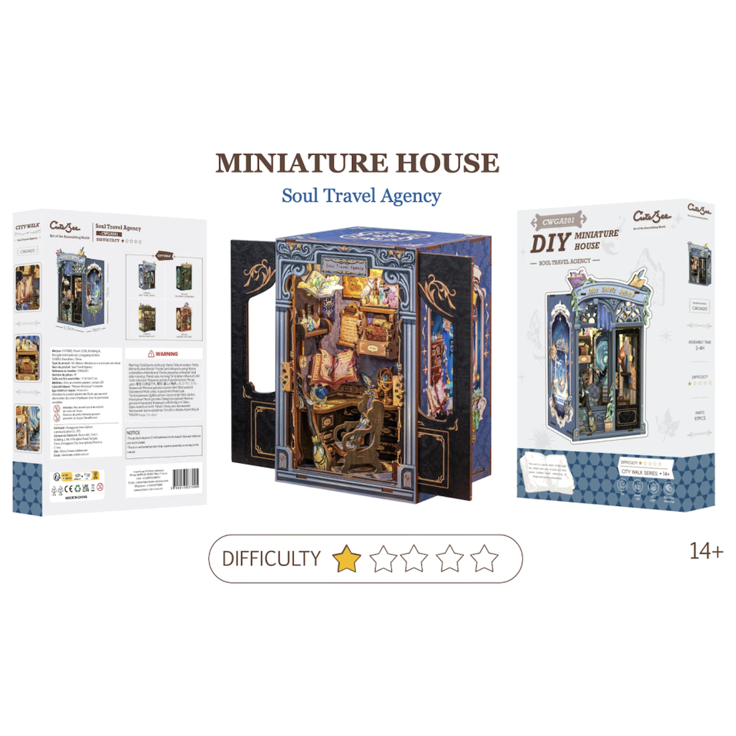 MINIATURE HOUSE DIY Soul Travel Agency 97 dielny + LED svetelná stavebnica produktová fotografia