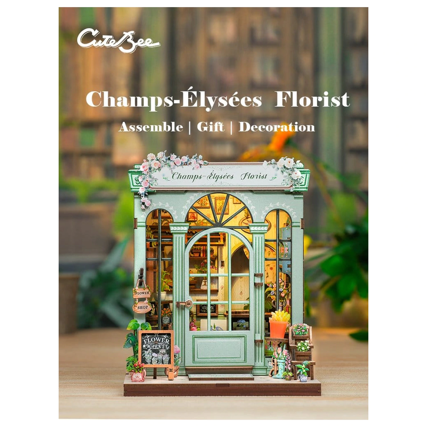 Modelárska súprava miniatúrneho domu Champs-Élysées Florist 18 x 16 cm produktová fotografia