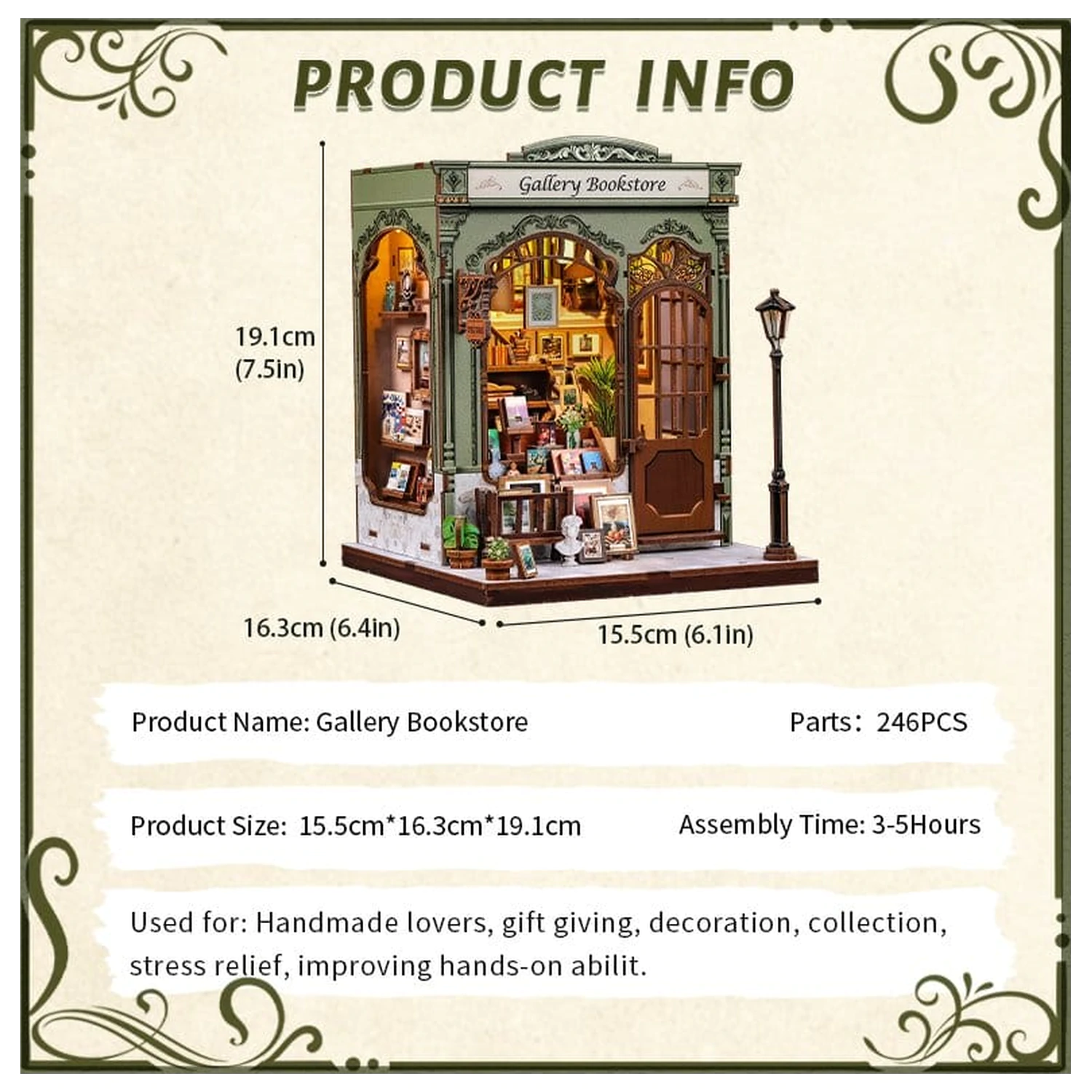 Súprava na stavbu miniatúrneho modelu domu Galéria Kníhkupectvo 20 x 16 cm produktová fotografia