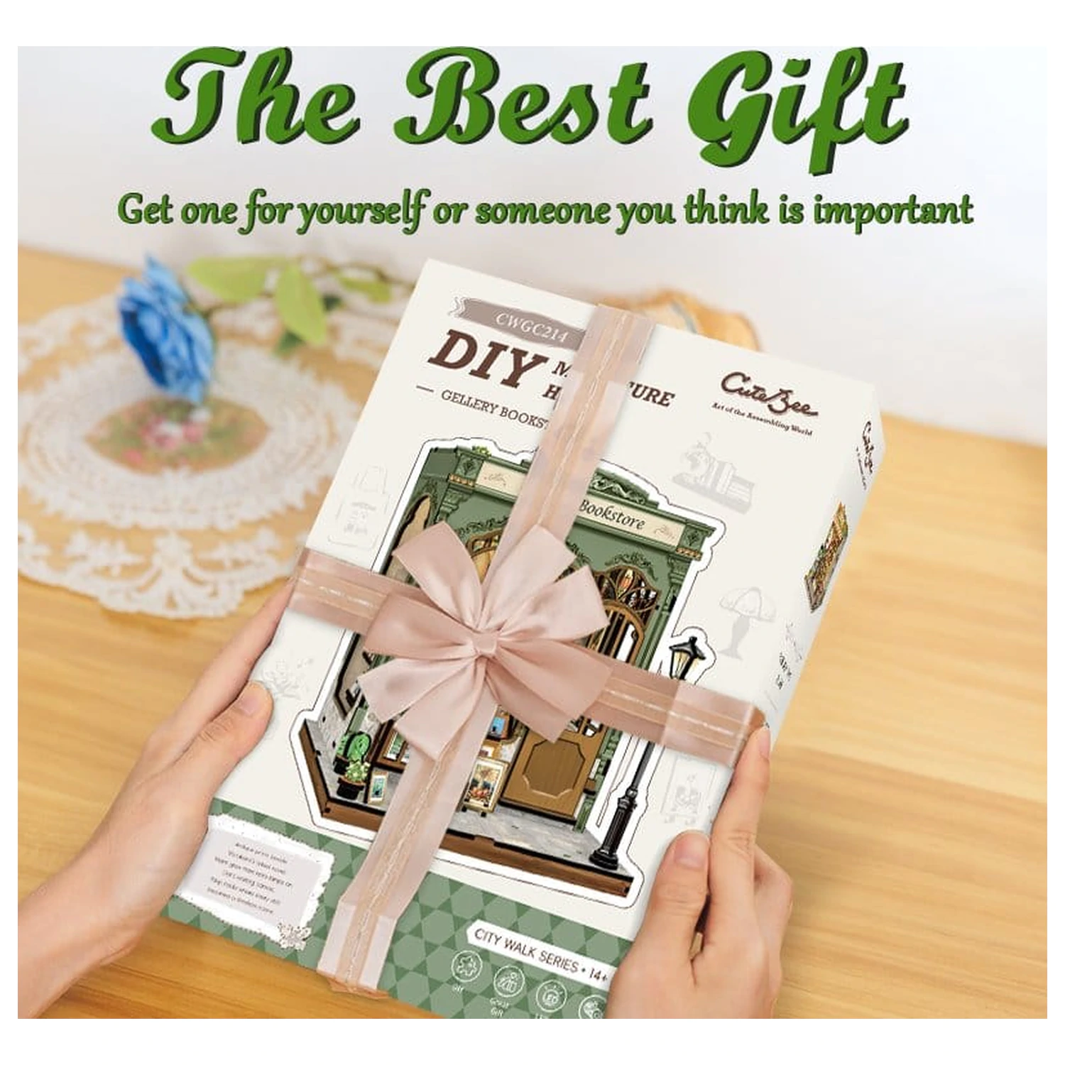 Súprava na stavbu miniatúrneho modelu domu Galéria Kníhkupectvo 20 x 16 cm produktová fotografia