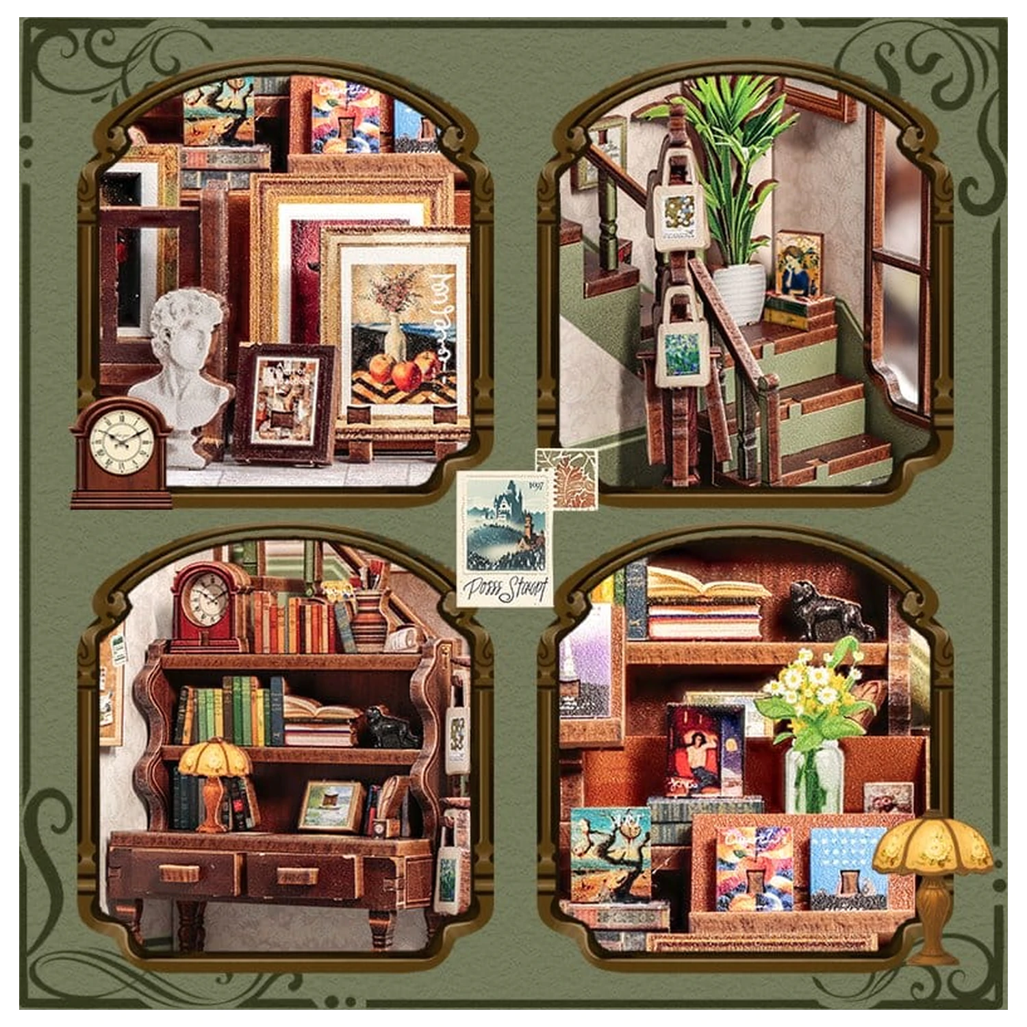 Súprava na stavbu miniatúrneho modelu domu Galéria Kníhkupectvo 20 x 16 cm produktová fotografia