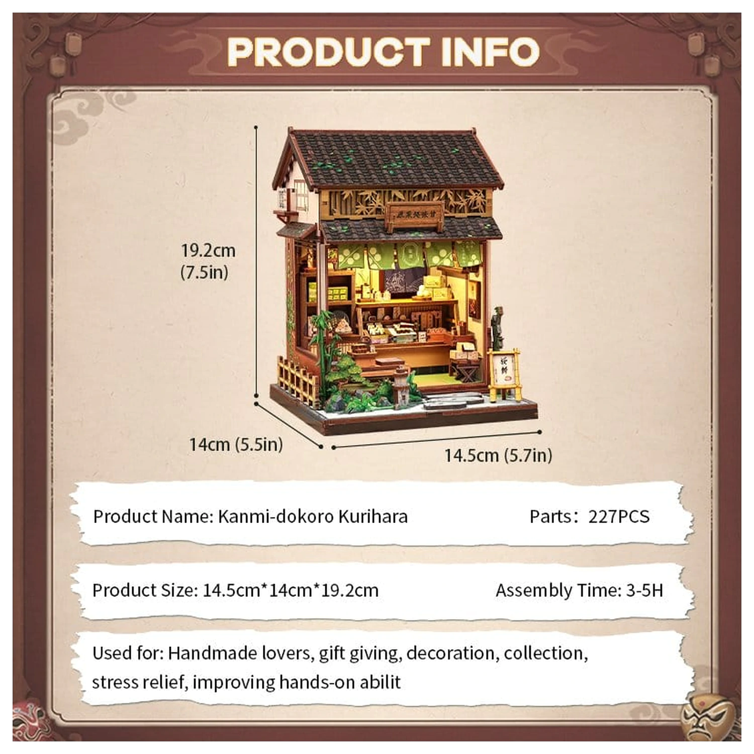 Sada modelov miniatúrneho domu Kanmi-dokoro Kurihara 19 x 15 cm produktová fotografia