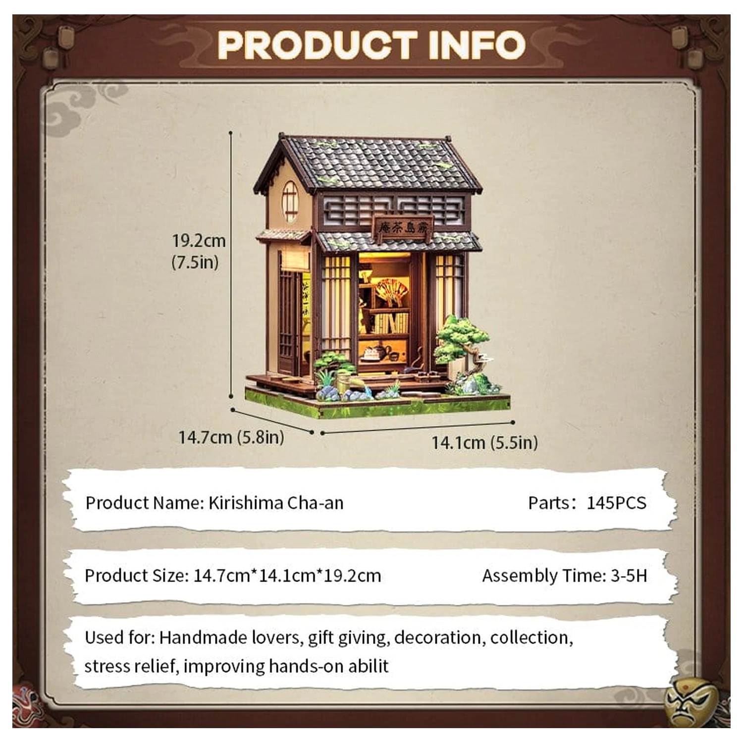 Stavebnica modelu miniatúrneho domu Kirishima Cha-an 19 x 14 cm produktová fotografia