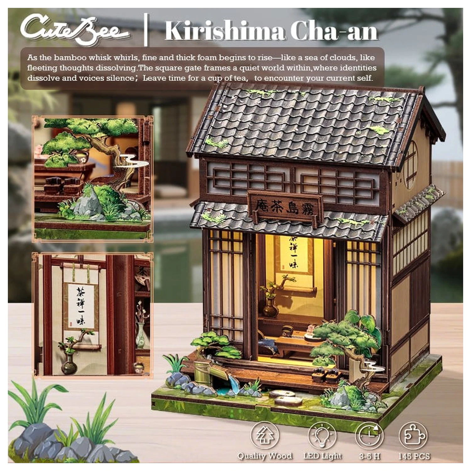 Stavebnica modelu miniatúrneho domu Kirishima Cha-an 19 x 14 cm produktová fotografia
