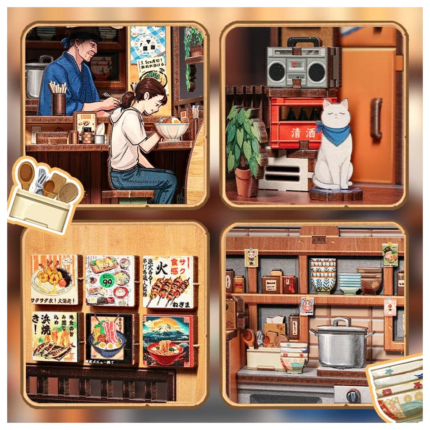 Modelová stavebnica miniatúrneho domu Oishii Kyoto 22 x 13 cm produktová fotografia