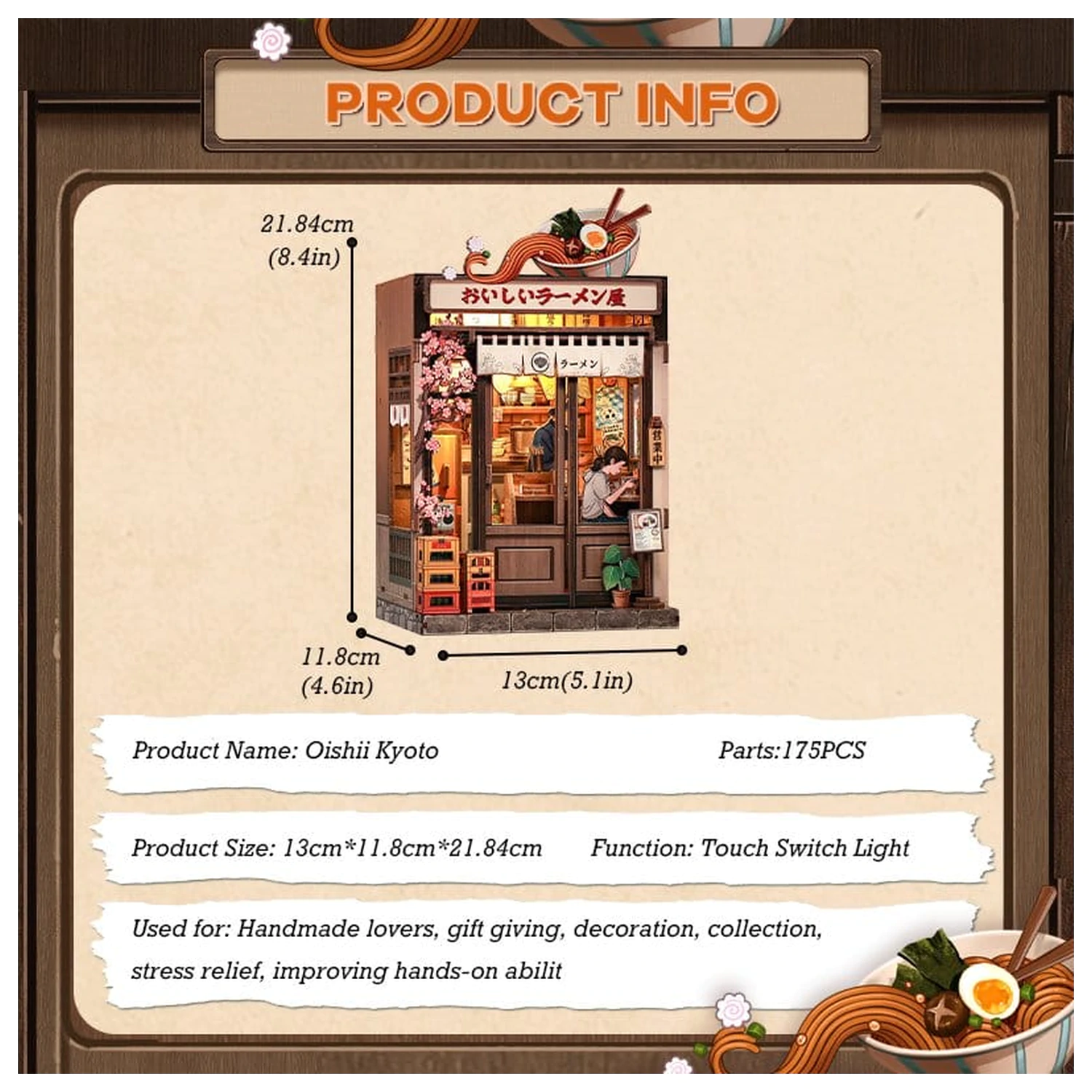 Modelová stavebnica miniatúrneho domu Oishii Kyoto 22 x 13 cm produktová fotografia