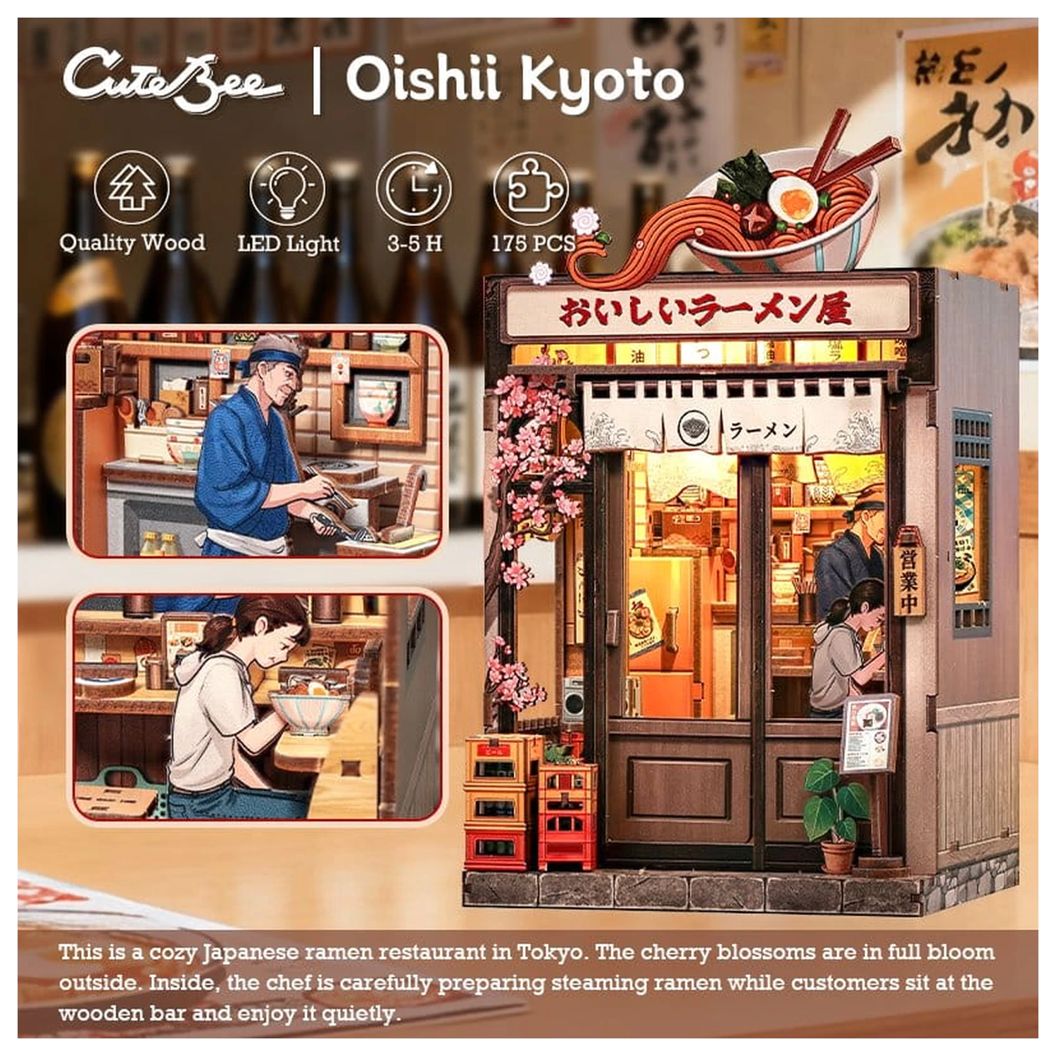 Modelová stavebnica miniatúrneho domu Oishii Kyoto 22 x 13 cm produktová fotografia