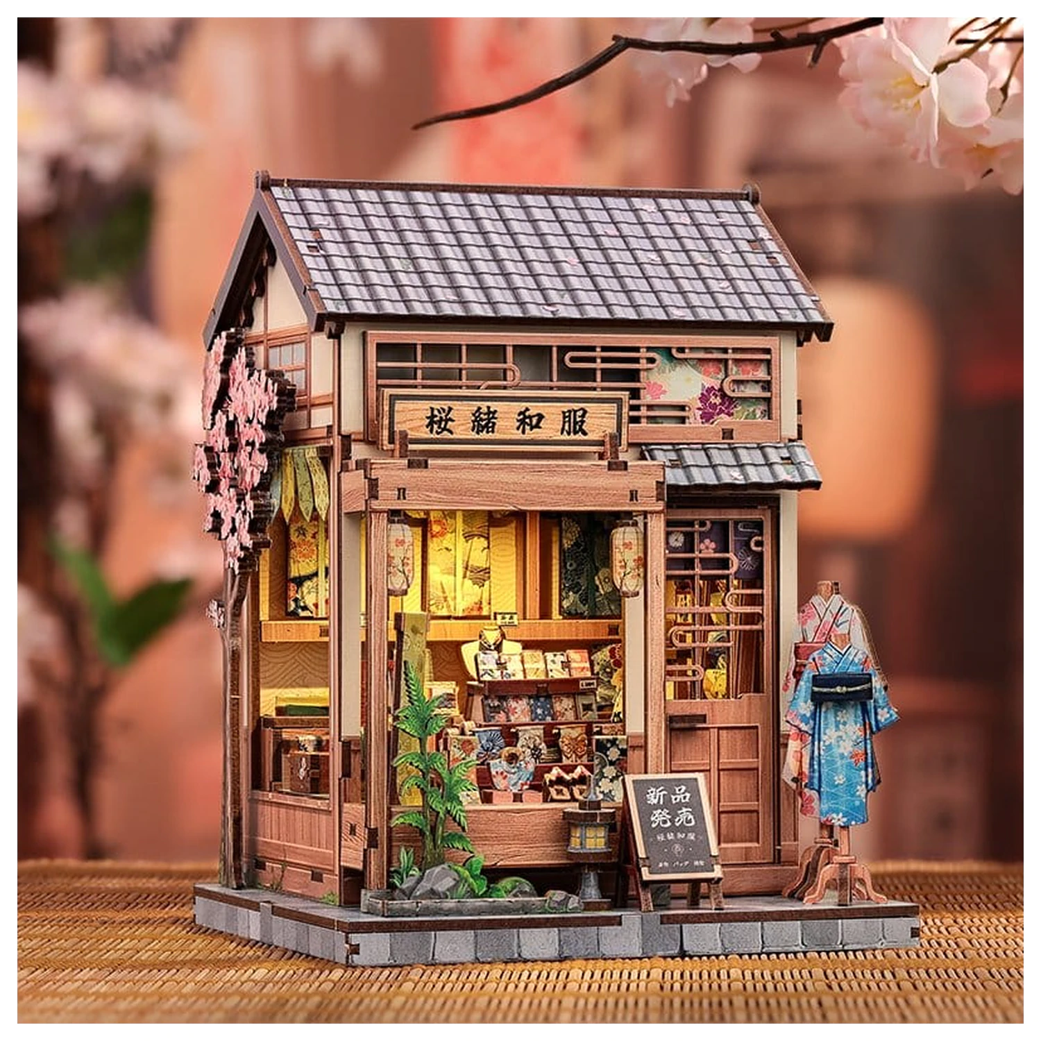 Modelársky kit miniatúrneho domu Sakura O Kimono Shop 19 x 14 cm produktová fotografia