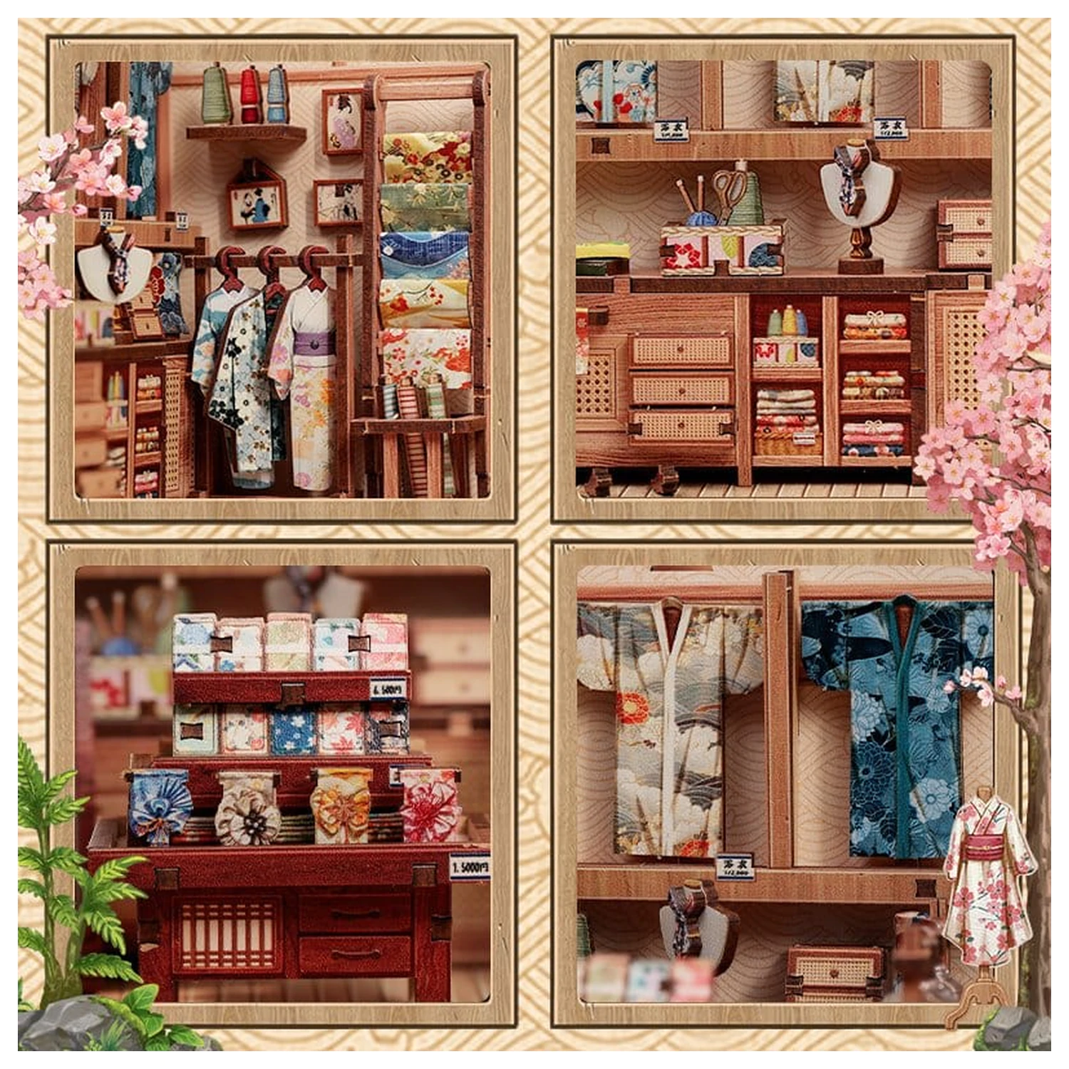 Modelársky kit miniatúrneho domu Sakura O Kimono Shop 19 x 14 cm produktová fotografia