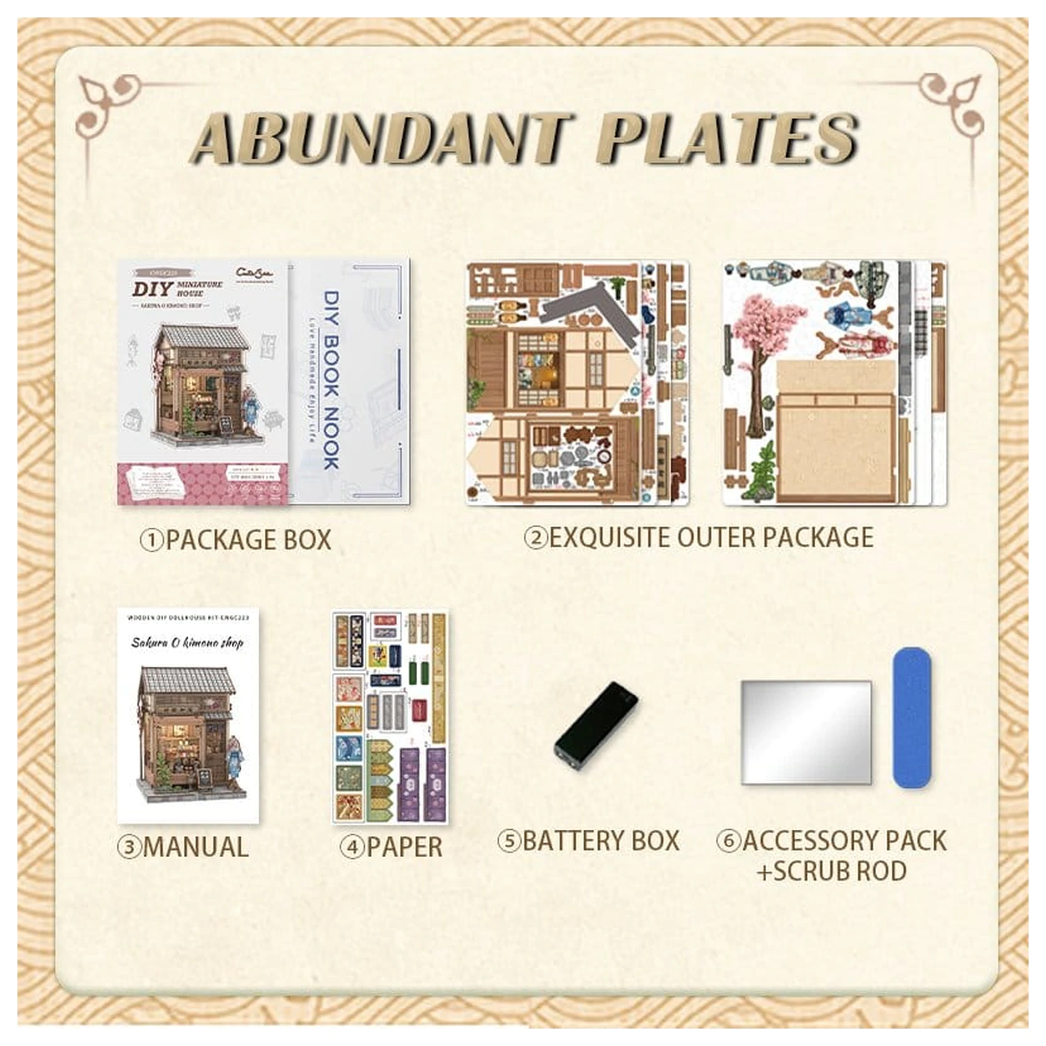 Modelársky kit miniatúrneho domu Sakura O Kimono Shop 19 x 14 cm produktová fotografia