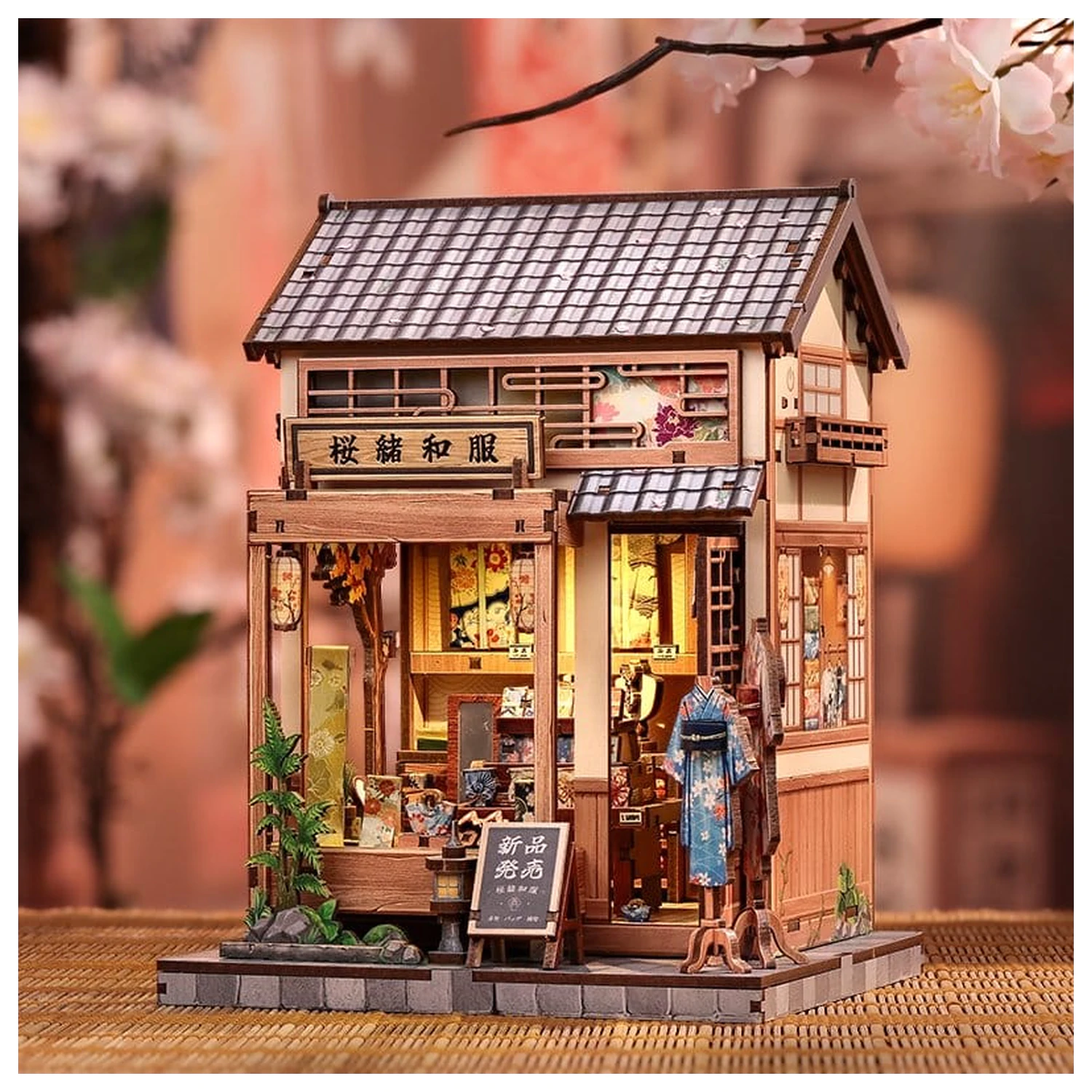 Modelársky kit miniatúrneho domu Sakura O Kimono Shop 19 x 14 cm produktová fotografia