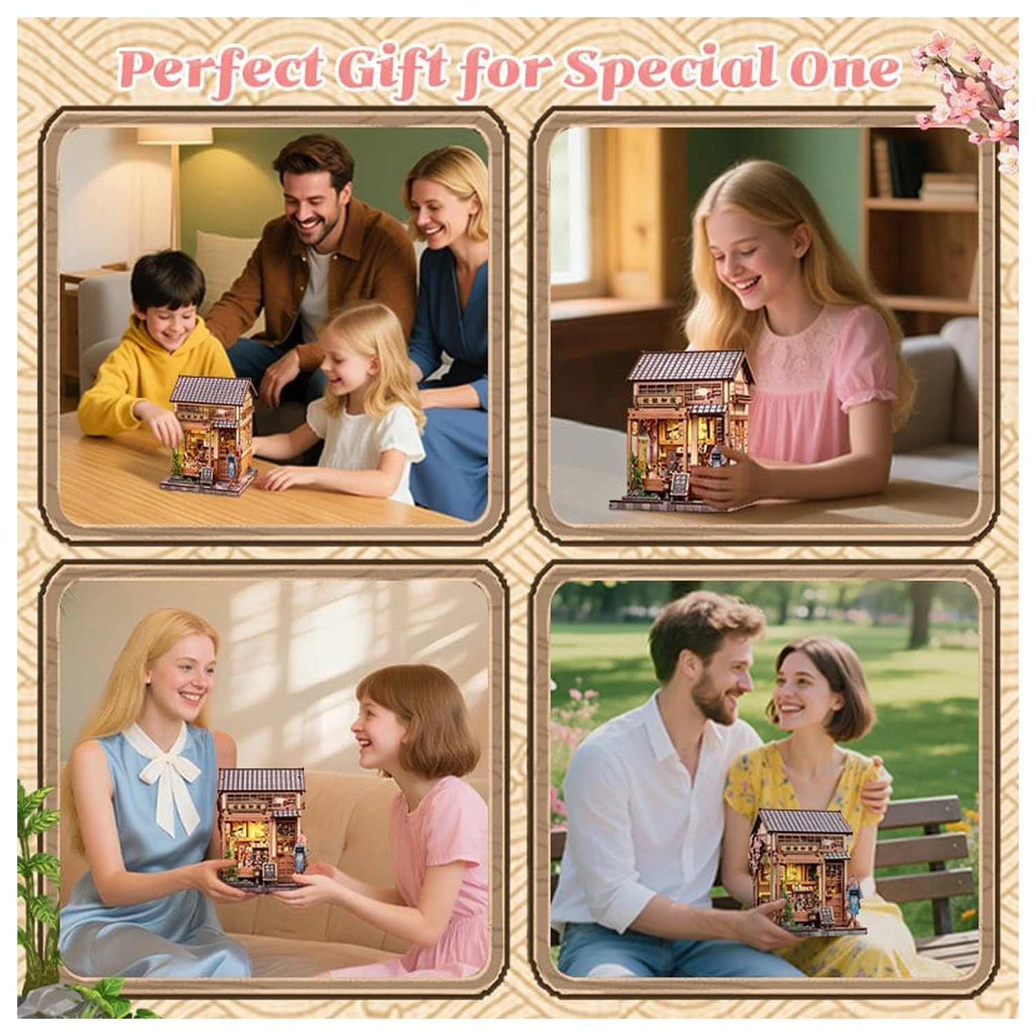 Modelársky kit miniatúrneho domu Sakura O Kimono Shop 19 x 14 cm produktová fotografia