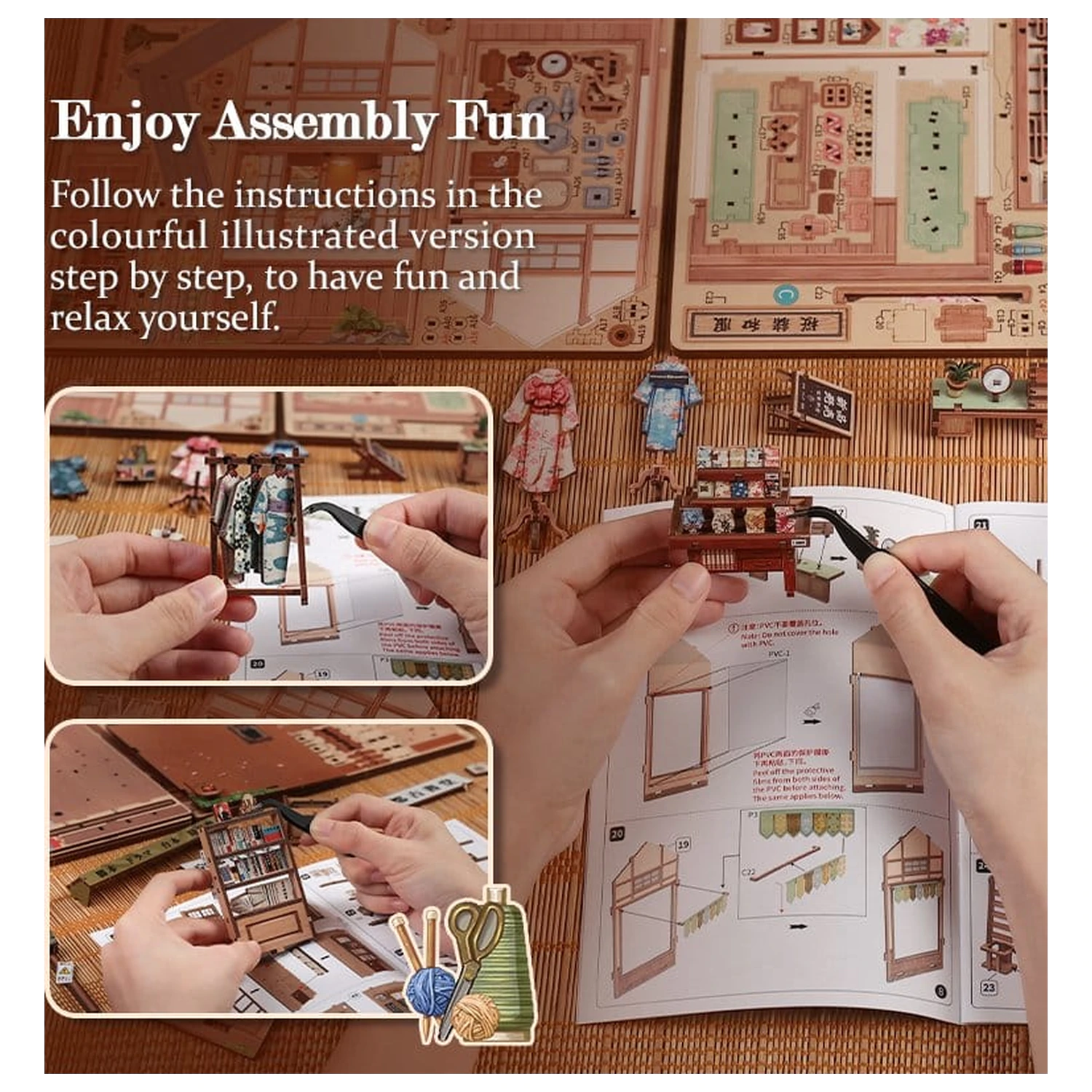 Modelársky kit miniatúrneho domu Sakura O Kimono Shop 19 x 14 cm produktová fotografia