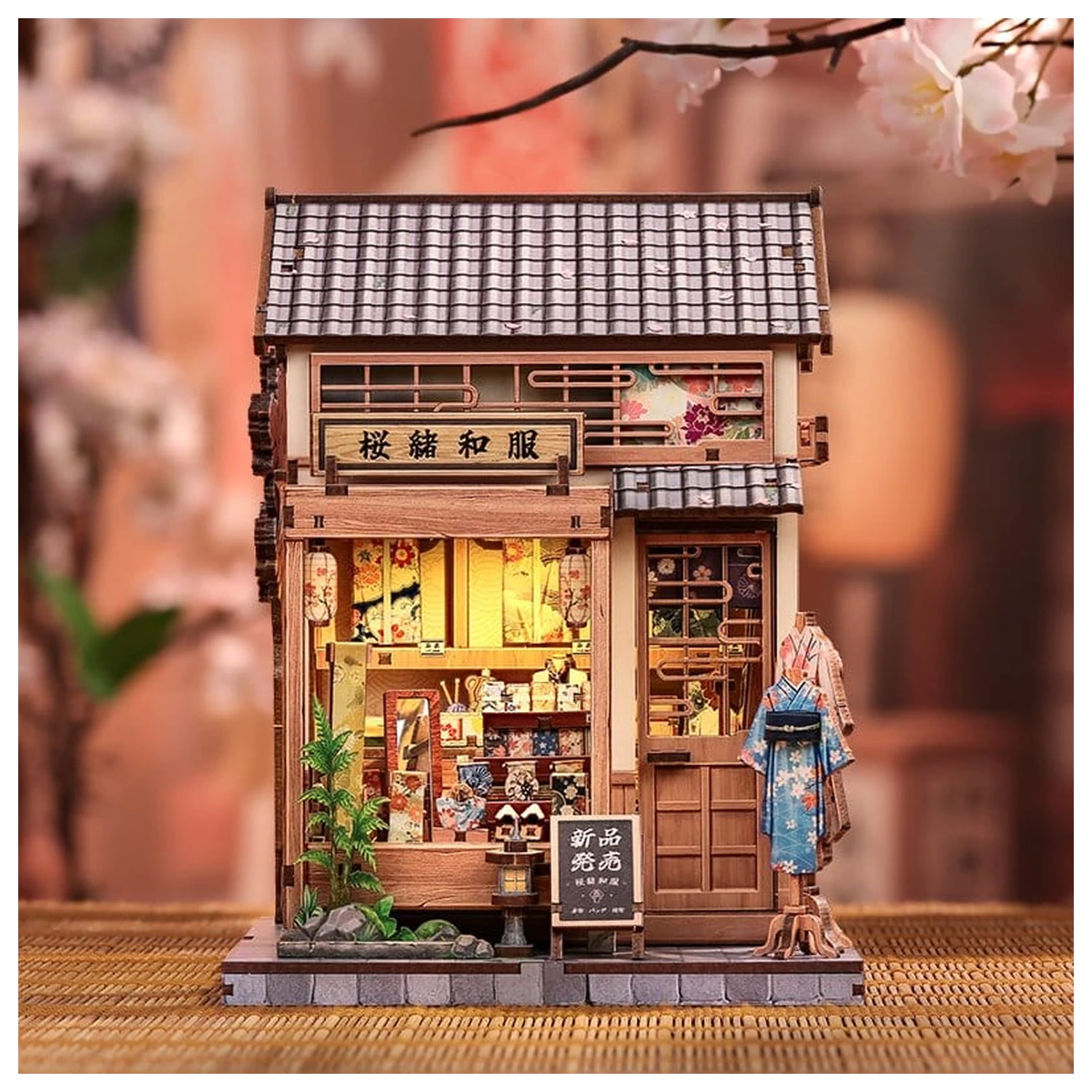 Modelársky kit miniatúrneho domu Sakura O Kimono Shop 19 x 14 cm produktová fotografia