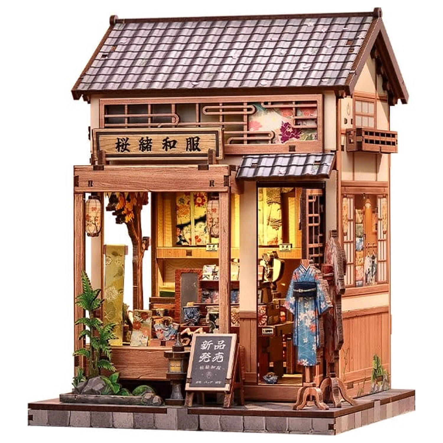 Modelársky kit miniatúrneho domu Sakura O Kimono Shop 19 x 14 cm produktová fotografia