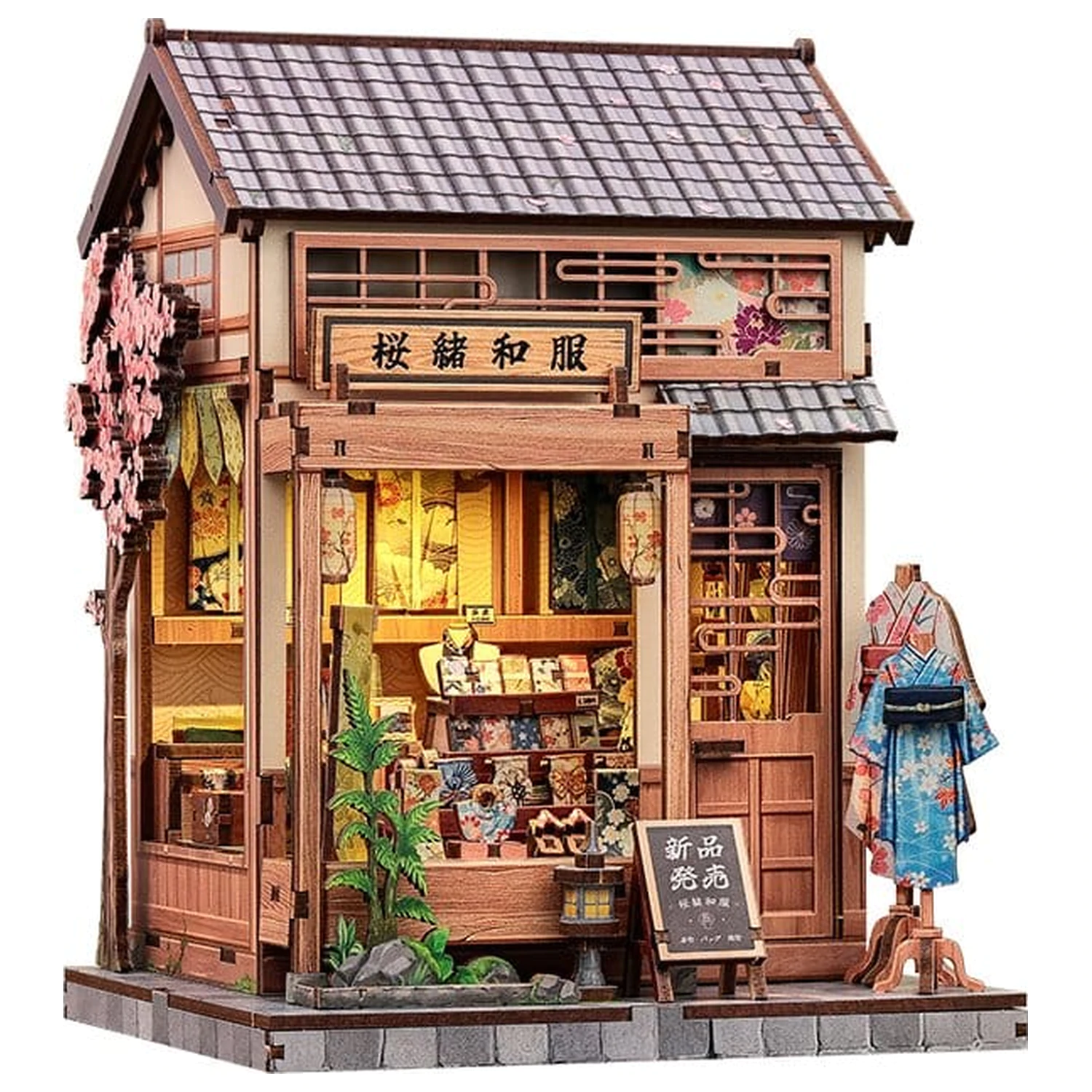 Modelársky kit miniatúrneho domu Sakura O Kimono Shop 19 x 14 cm produktová fotografia
