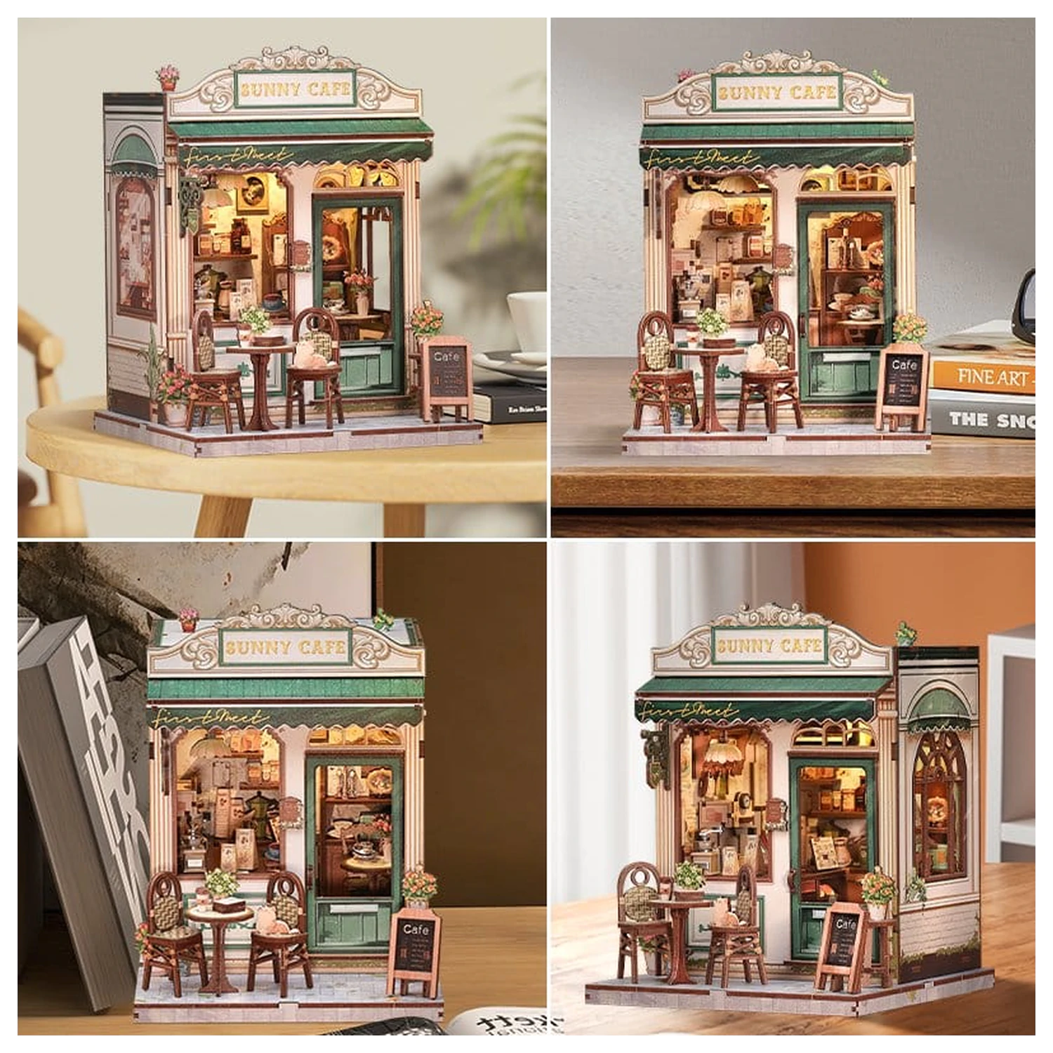 Model stavebnice miniatúrneho domu Sunny Cafe 20 x 16 cm produktová fotografia